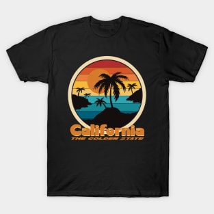 California The Golden State - Sunset Palms T-Shirt